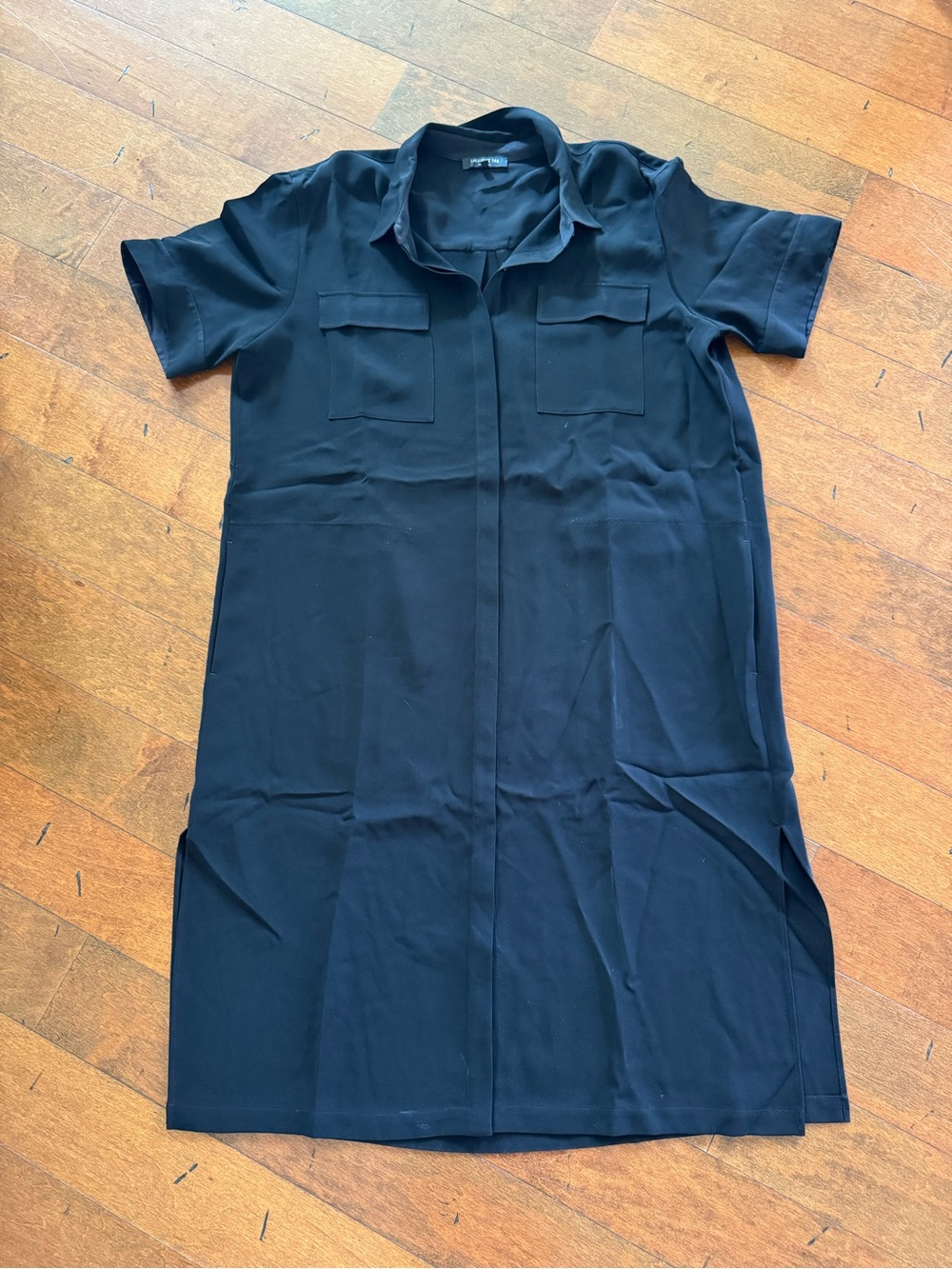 Lafayette 148 New York Black Short Sleeve Shirt Dress | Size XXL
